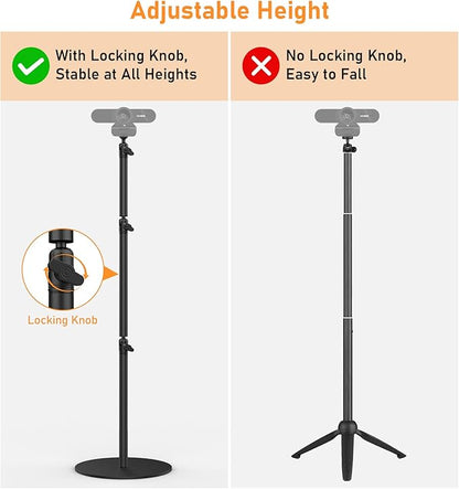 Camera Round Base Mount Desk Stand, Flexible Aluminum Photography
