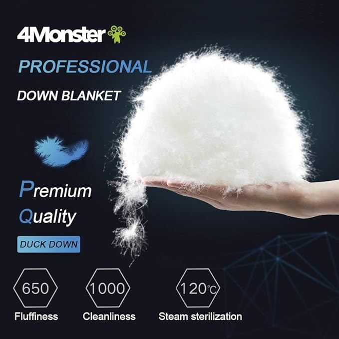 4Monster Down Camping Blanket - Outdoor Travel Quilt Puffy 650 Fill, Packable, Lightweight,Wind & Waterproof | Ideal for Stadium, Backpacking,Picnics, Beach and Hiking
