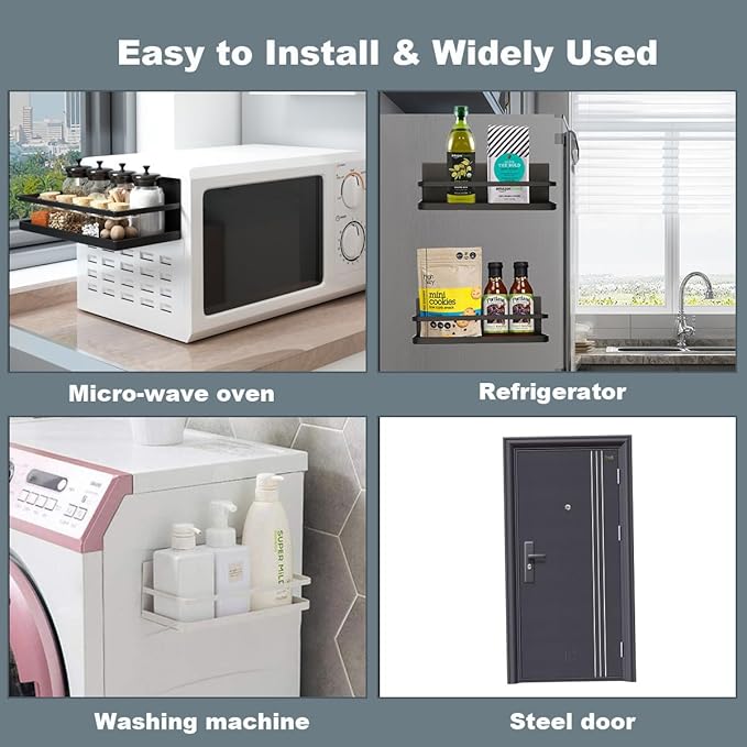 Magnetic Spice Rack Single Tier Refrigerator spice organizer Shelf