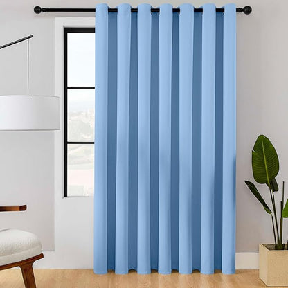 ChrisDowa Room Divider Curtain 96 Inches Long, Wide Blackout Sliding Door