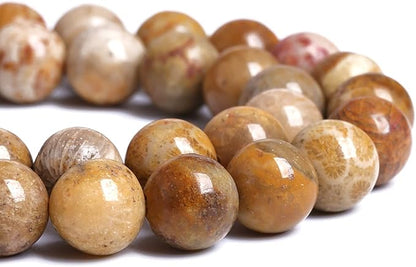 90PCS 8MM Natural Stone Coral Jade Chrysanthemum Beads for Jewelry Making DIY Bracelet
