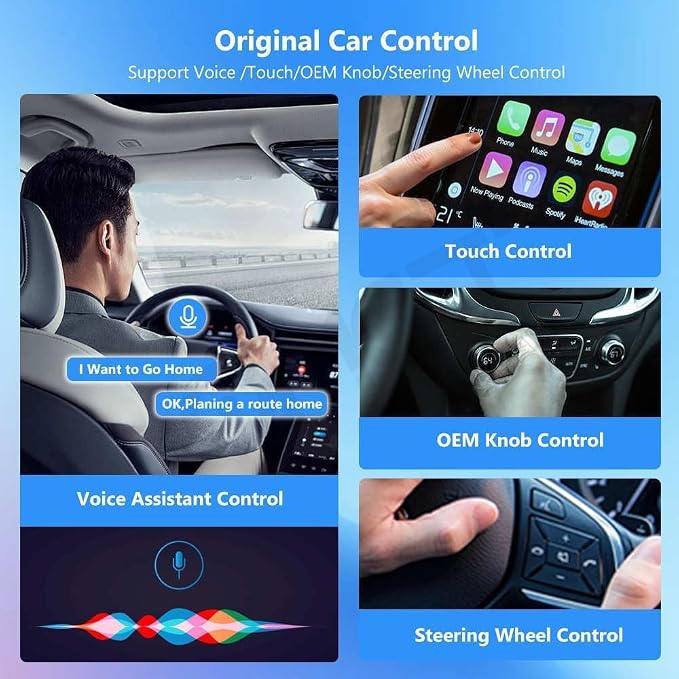 Wireless CarPlay Adapter 2-in-1 for Dodge Charger 2025, USB Design Plug and Play Bluetooth Fast Connection Car Accessories,B