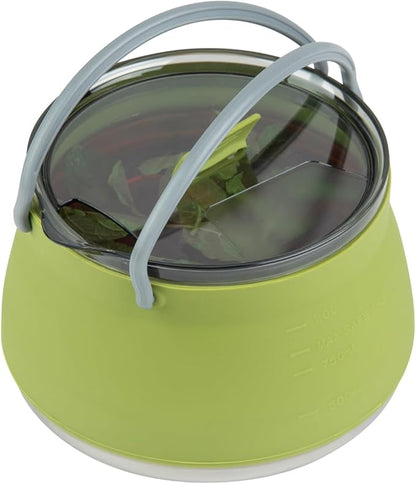 Restaurantware-Hi Tek 1 Liter Collapsible Camping Kettle, 20 Portable Cook Pots - With Perforated Lid, Stainless Steel Bottom, Silicone Camping Coffee Pots, With High Heat Nylon Handles, For Travel