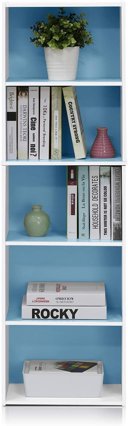 Furinno LUDER Book Shelf, 5-Tier Bookshelf, Bookcase