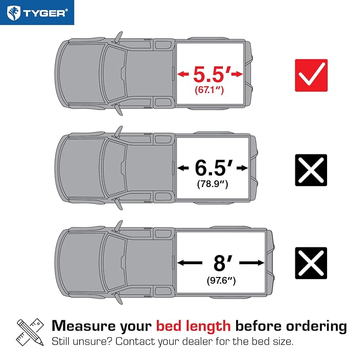Tyger Auto T3 Soft Tri-Fold Truck Bed Tonneau Cover Compatible with 2015-2020 Ford F-150 | Styleside 5.5' Bed | TG-BC3F1041