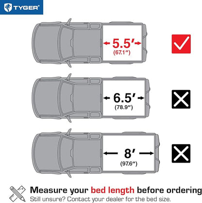 Tyger Auto T3 Soft Tri-Fold Truck Bed Tonneau Cover Compatible with 2015-2020 Ford F-150 | Styleside 5.5' Bed | TG-BC3F1041
