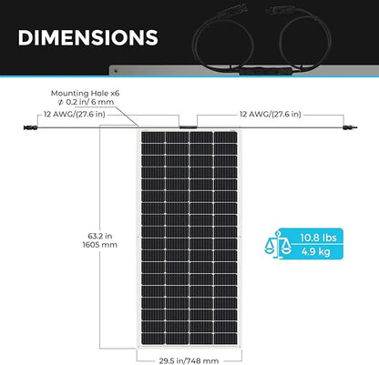 Renogy Solar Panels 200 Watt 12V, Flexible Solar Panel 200W 22% High-Efficiency, 240° Ultra Lightweight Solar Panels for Marine RV Cabin Van Car Boat Camping Curve Surfaces