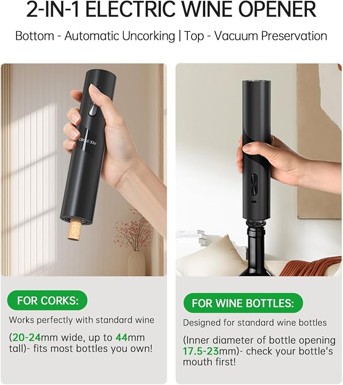 CIRCLE JOY Rechargeable Wine Opener Electric Wine Bottle Opener 7-in-1 Wine