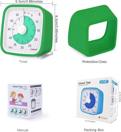 Yunbaoit Visual Timer with Protective Case, 60 Minute Silent Countdown Timer