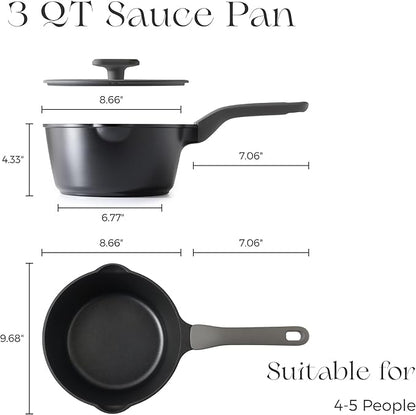 PRICUSIS Ceramic Nonstick Saucepan