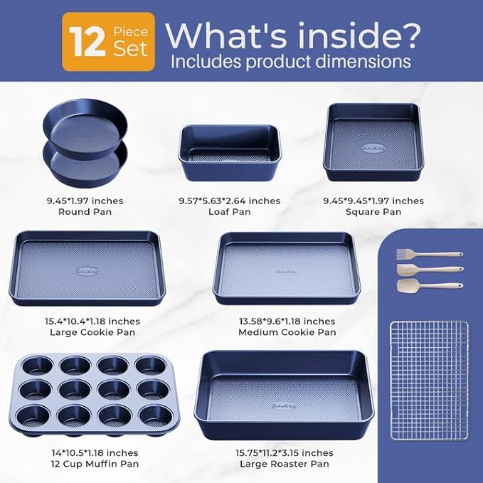 12-Piece Oven Safe Nonstick Bakeware Set