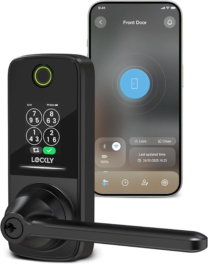 Lockly Smart Lock Secure Pro, Fingerprint Door Lock, Keyless Entry, Built-in