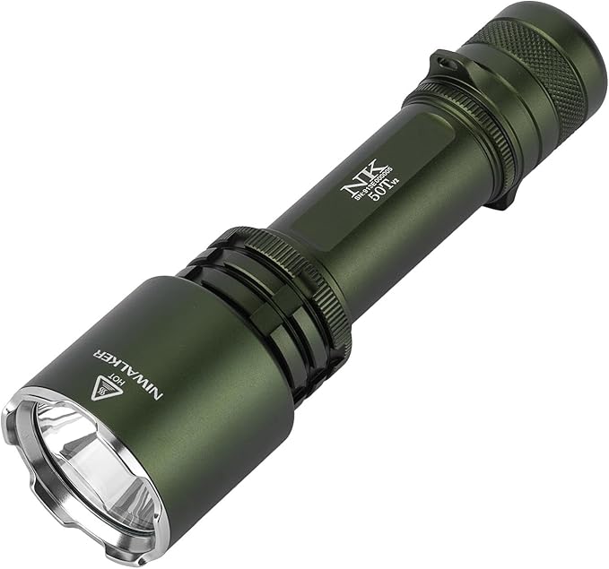 N50t V2 Rechargeable LED Flashlights High Lumen, 2,300 Lumens, Long Throw Tactical Flashlight Super Bright, Powerful Flashlight 3 Modes Flash Light for Emergency, Camping, Hiking (Green)