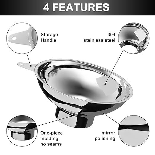 Serinar 5.7 Inch X 2.78 Inch Mouth Metal Canning Funnel