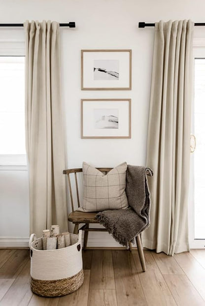 100% Blackout Shield Linen Blackout Curtains