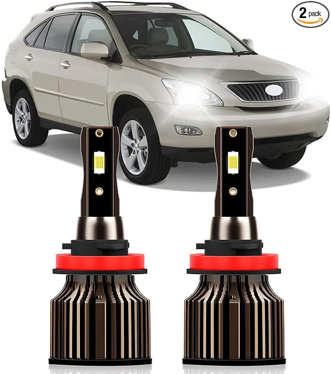 Fit For Lexus RX350 2007 2008 2009 2010 2011 2012 2013 2014 2015 Light Bulbs, Low Beam Light Bulbs, 30000LM Super Bright, 6000K White Plug and Play, With Cooling Fan, 2 Pcs