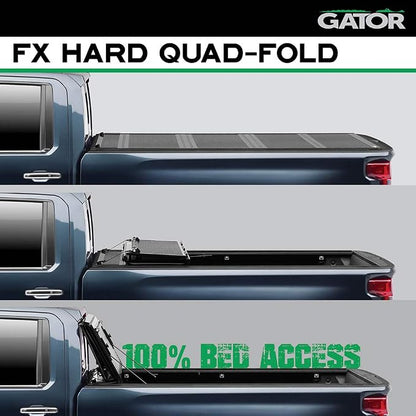 Gator FX Hard Quad-Fold Truck Bed Tonneau Cover | 8828131 | Fits 2019 - 2025 Chevy/GMC Silverado/Sierra, works w/ MultiPro/Flex tailgate 6' 7" Bed (79.4")