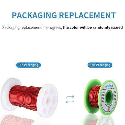 BNTECHGO 36 AWG Magnet Wire - Enameled Copper Wire - Enameled Magnet Winding Wire - 2 oz - 0.0049" Diameter 1 Spool Coil Red Temperature Rating 155℃ Widely Used for Transformers Inductors
