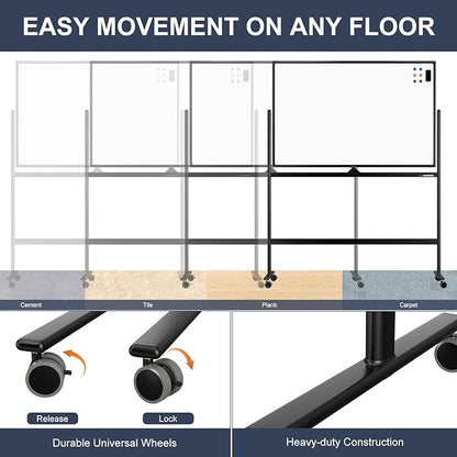 Dry Erase Whiteboard Easel on Wheels