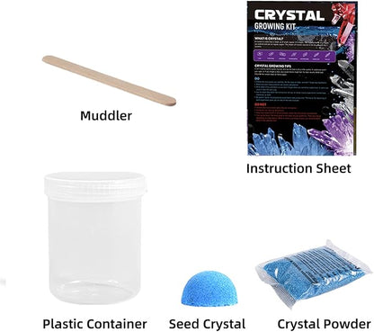 Crystal Growing Kit for Kids, Blue DIY Crystal Science Experiment Set, Grow Your Own Crystals, STEM Educational Chemistry Kit for Boys & Girls Ages 6-12, Fun Science Lab Gift for Kids