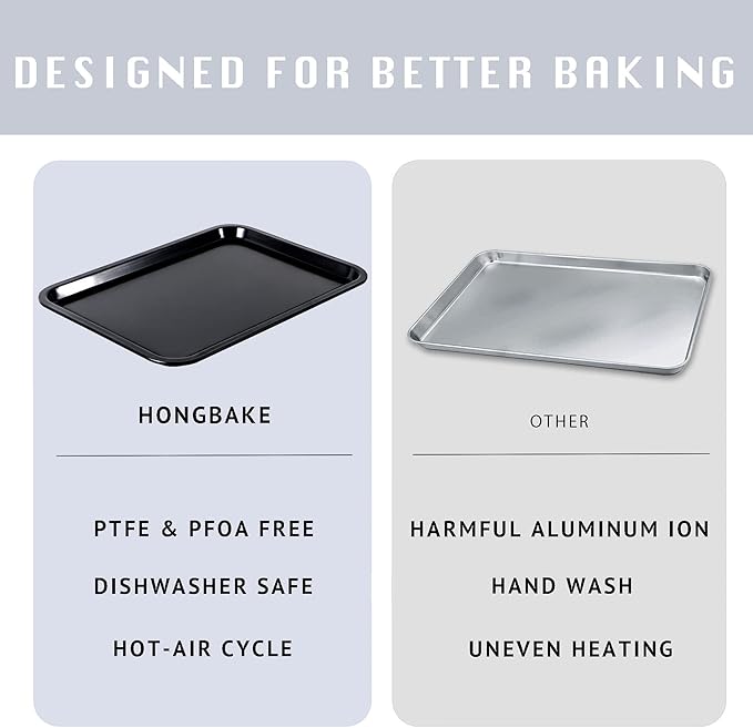 HONGBAKE 2 Pack Quarter Sheet Pan