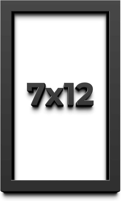 7x12 Shadow Box Frame Black | 1 Inch Deep Solid Wood Shadowbox Display Frame |