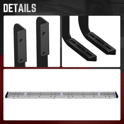 DNA Motoring 6.5" Flat Running Boards Side Step Nerf Rails Bars Compatible with 99-16 Ford F250SD F350SD F450SD Crew Cab, STEPB-U-F25099-T1-C