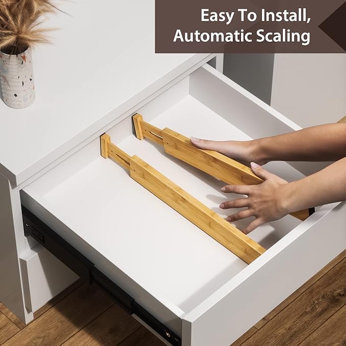 DUCOO 4 PCS Drawer Divider, Expandable Separators