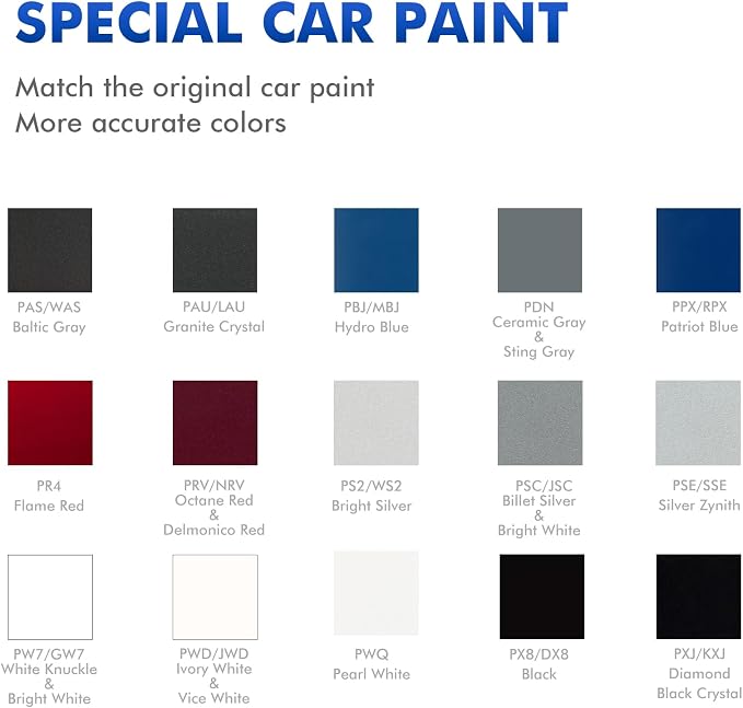 PWQ Pearl White Touch Up Paint Compatible with Dodge, DIY Car Paint Scratch Repair, Automotive Paints, Quick & Easy Fix Scratch Repair for 1500/2500/3500/4500/5500