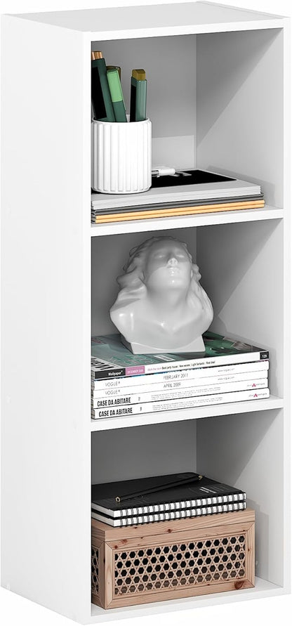 Furinno LUDER Book Shelf, 3-Cube Bookshelf, Bookcase