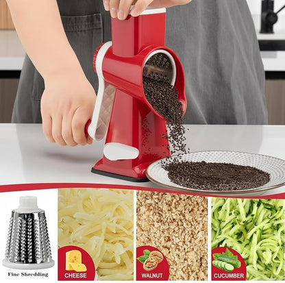 YOUCZON Rotary Cheese Grater Multi-Purpose Stainless Steel Cheese Shredder