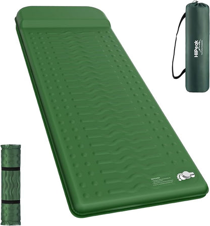 HiiPeak Memory Sleeping Pad, Compact Thick Foam Sleeping Mats with Pillow, 9.5 R-Value Insulated Camping Mattress Pad, Easy Inflate & Deflate, Inflatable Sleep Mat for Backpacking Hiking Car Tent