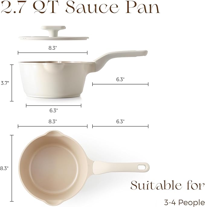 PRICUSIS Ceramic Nonstick Saucepan