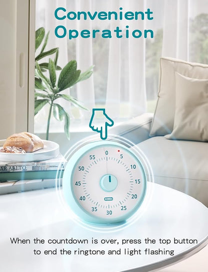 Visual Timer for Kids, 60-Minute Countdown Timer for Classroom Office Kitchen