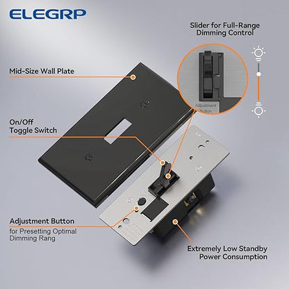 ELEGRP Digital Toggle Dimmer Switch