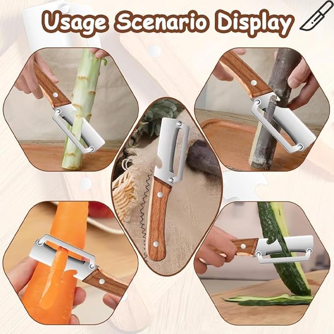 2PCS Multifunctional Vegetable Peeler, 2-in-1 Multifunctional Stainless Steel
