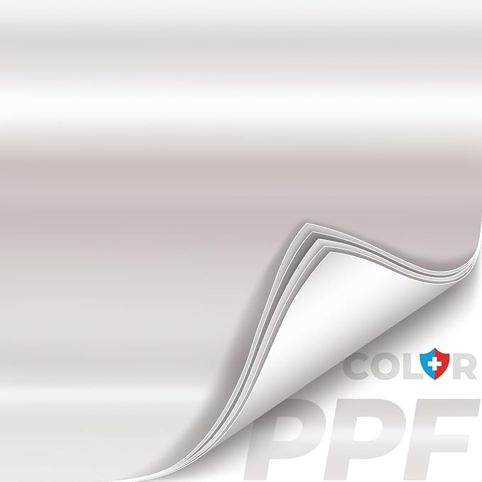 ColorFusion PPF by VViViD, Satin Pearl White Dry Apply PPF Vinyl Car Wrap Roll 6ft x 5ft