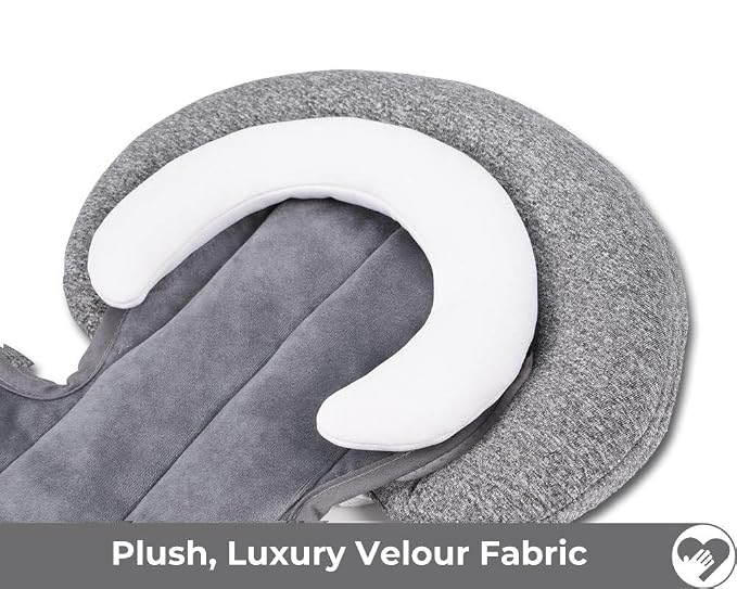 COOLBEBE New 2-in-1 Babybody Cushion for Baby Newborn Infants - Extra Soft Stroller Cushion Pads Car Seat Insert, Perfect for Carseats, Strollers, Swings, Grey