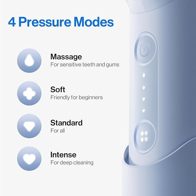 usmile C10 Portable Water Flosser – Travel-Friendly, 95-Day Battery, 4 Modes