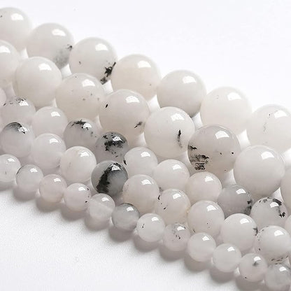 4MM 86PCS Natural Stone Ink Spots Jade Loose Beads for Jewelry Making DIY Bracelet Necklace