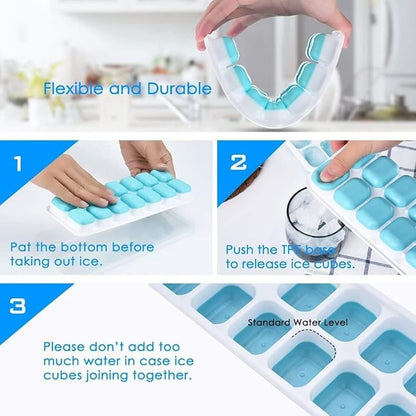 Ice Cube Trays, Silicone Easy-Release and Flexible 14-Ice Trays