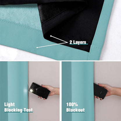ChrisDowa 100% Blackout Curtains 78 inch Long