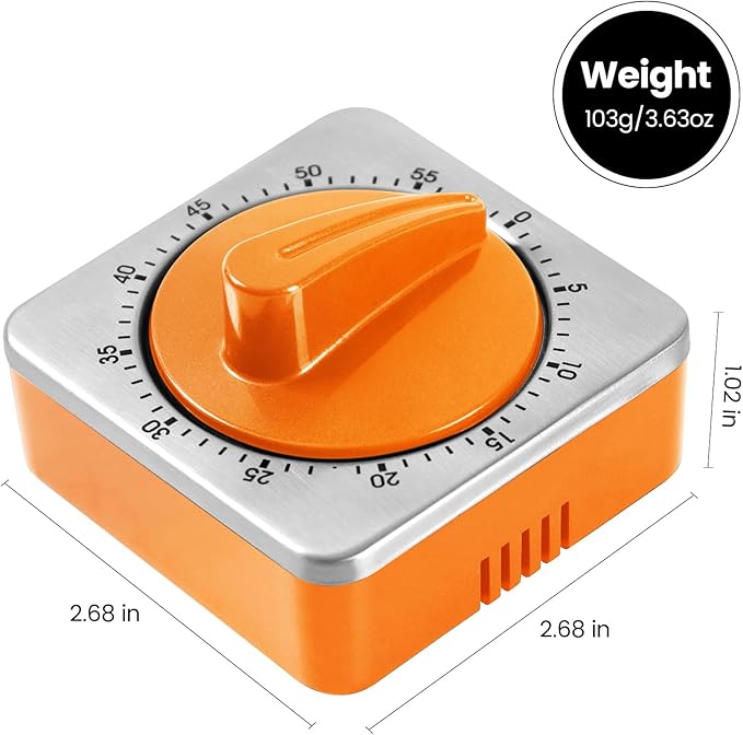 Orange Kitchen Timers for Cooking, Chef Cooking Timer Clock