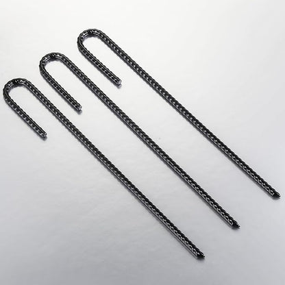 Rebar Stakes U/J Hook Extra Heavy Duty,(10pcs) 12 inch x 1/4 inch Rust Proof Coated Steel Ground Stakes Ground Anchors, Garden Stake Metal Stakes Tent Stakes Trampoline Anchors (J-Hook)