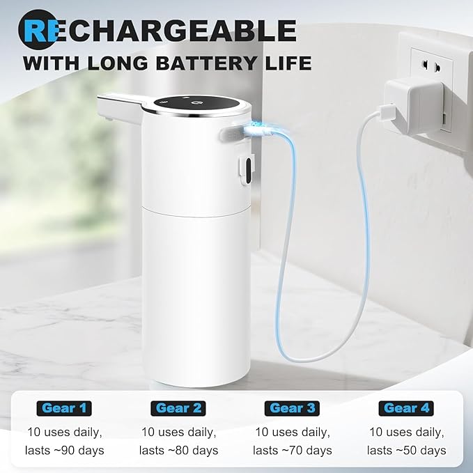Automatic Soap Dispenser Liquid Touchless: 13.52oz/400ml Wall Mounted USB