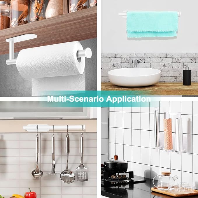 MGahyi Paper Towel Holder Wall Mount, Self Adhesive Or Drilling Paper Towel