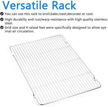 Cookie Sheet and Cooling Rack Set, 16 inch Stainless Steel Baking Pan
