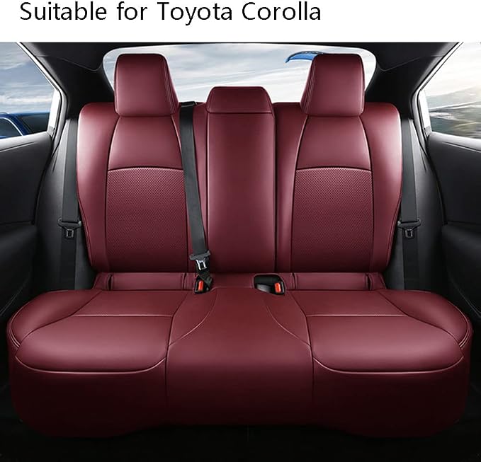 CocheFamilia Custom Fit Corolla Car Seat Covers for Select Toyota Corolla 2020-2025 SE,Nightshade & 2020-2022 SE Apex & 2023-2025 XSE & 2025 FX - Full Set,Leather (Burgundy)