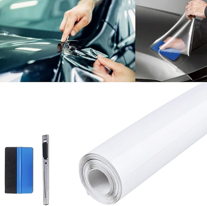 Self-Healing TPU Clear Paint Protection PPF Film, Bulk Wrap for Car, Motorcycle & Bicycle Frame Surface Protection (Transparent, 6" x 120")