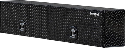 Buyers Products 1721364 Topsider Truck Tool Box, 18x16x88 Inch, Gloss Black Diamond Tread Aluminum, Dual Flip-Up Doors, Locking Compression Latch, Weather Resistant, No-Drill Mount, Made in USA